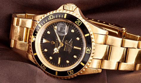 gold Rolex tiffany submariner